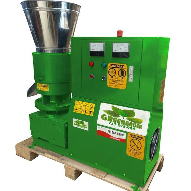 Peleciarka 15 kW 3-rolkowa niskoobrotowa Greenbauer