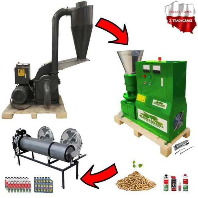 Granulator 11kW 3R + Młyn bijakowy 11kW + kalibrator