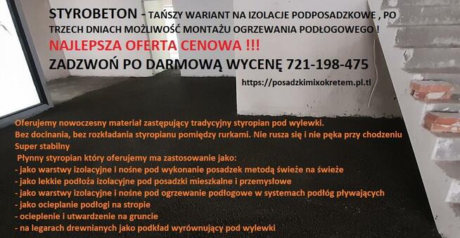 Styrobeton izolacje podłogowe pod posadzkę betonową