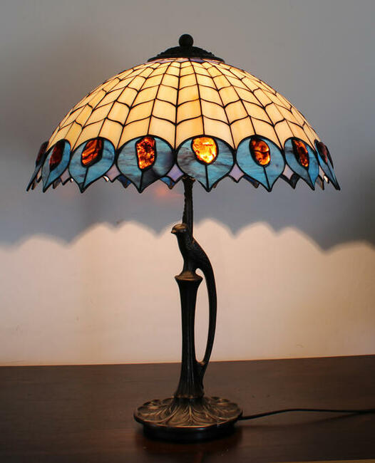 Lampa Tiffany Pfauenfeder model CREATIVE E40526 40 cm