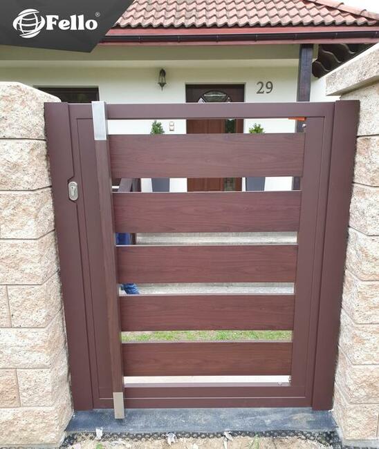 Ogrodzenie płot furtka bramka wejście drzwi alum im drewna