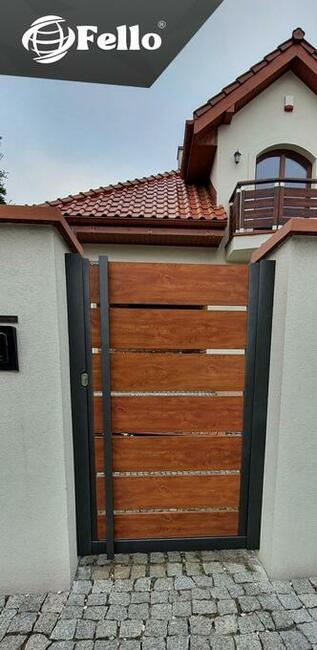 Ogrodzenie płot furtka bramka wejście drzwi alum im drewna