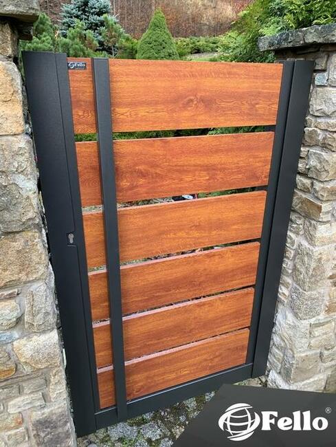 Ogrodzenie płot furtka bramka wejście drzwi alum im drewna