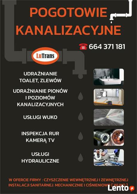 Pogotowie Kanalizacyjne Gorzów Wlkp. Udrażnianie rur, WUKO
