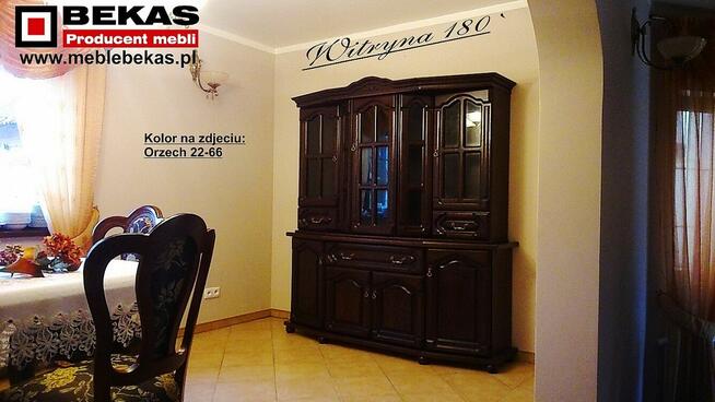Stylowy Komplet Włoski Witryna180 i Narożnik Bursztyn Bekas