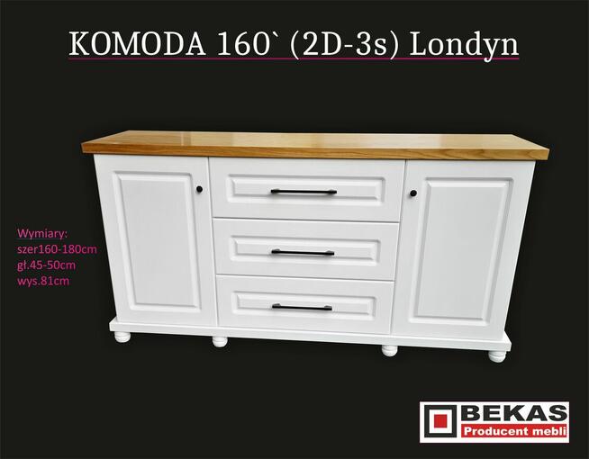 Białe Biurko LONDYN 120` (2D-2s) White OAK Dąb BEKAS MEBLE
