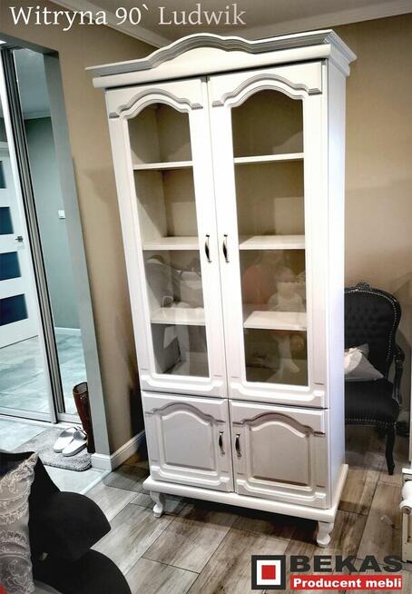 Biała biblioteczka Caro 90`Biały Dąb Skandynawia Bekas Meble