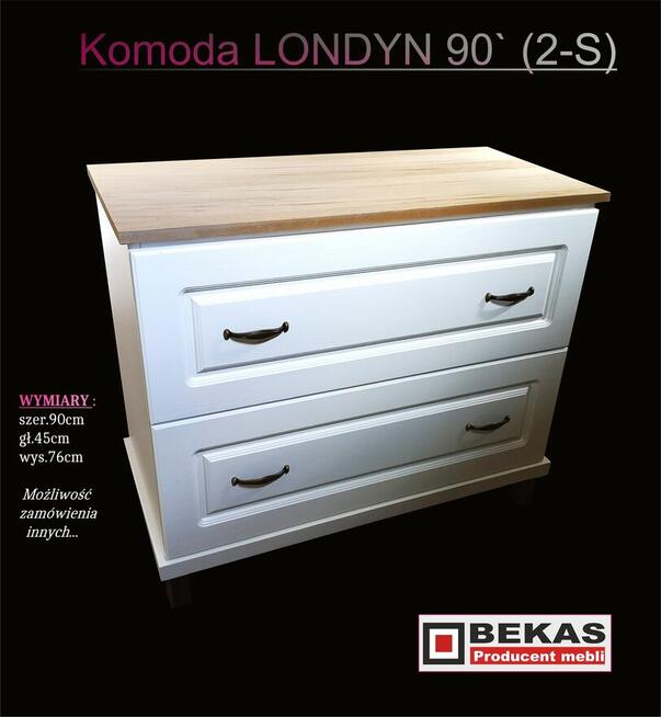 Białe Biurko LONDYN 120` (2D-2s) White OAK Dąb BEKAS MEBLE