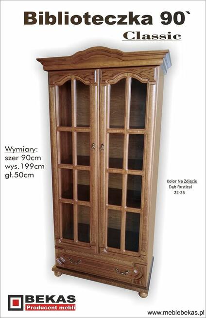 Biała biblioteczka Caro 90`Biały Dąb Skandynawia Bekas Meble