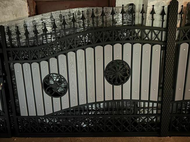 Brama Wjazdowa Dwuskrzydłowa Kuta Pręt Pełny 14/14