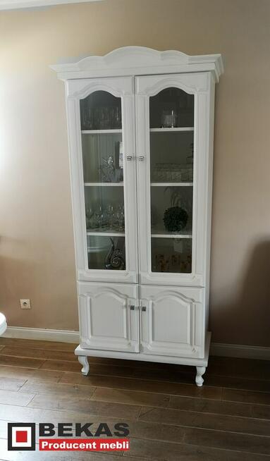 Śliczna Komoda LONDYN Biała z Dębowym Blatem BEKAS Producent