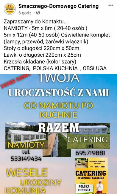 Catering, domowe ciasta , kucharze, kelnerzy.