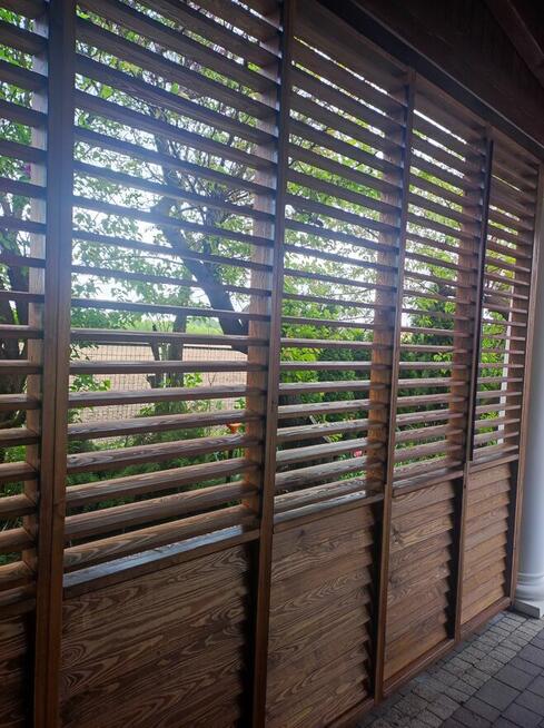 Rolety drewniane regulowane ruchome żaluzje tarasowe ogrodow