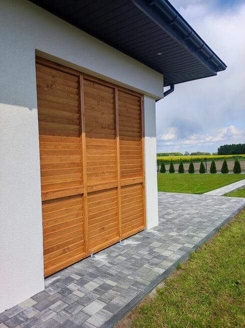 Rolety drewniane regulowane ruchome żaluzje tarasowe ogrodow