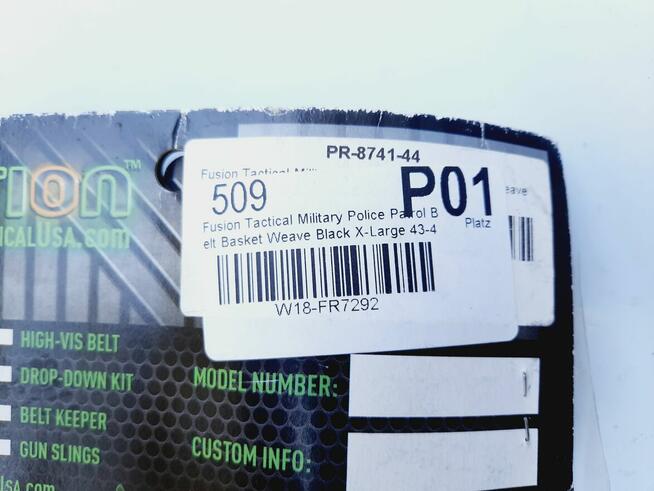 Fusion Pas wojskowy taktyczny patrolowy policja wojsko USA
