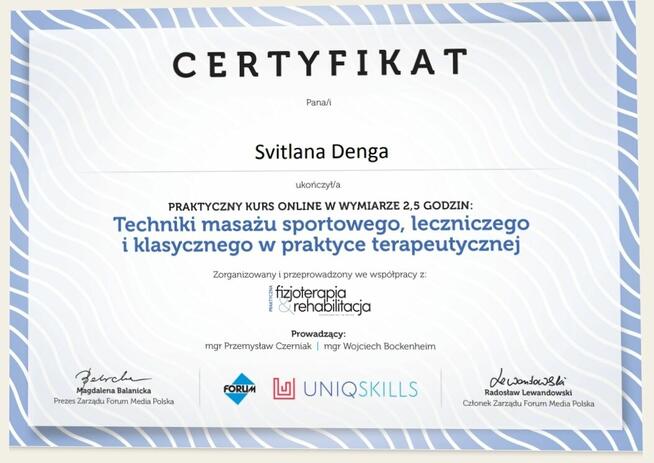 Szukam pracy jako technik masażysta