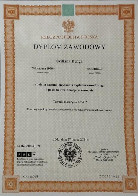 Szukam pracy jako technik masażysta