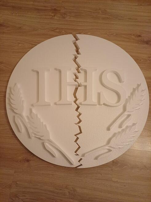 Hostia przełamana + kłosy dekoracja ołtarz Boże Ciało