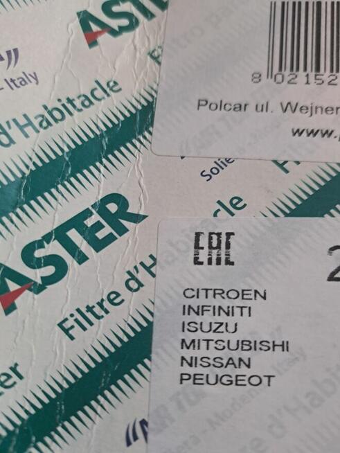 Filtr kabinowy z węglem aktywnym