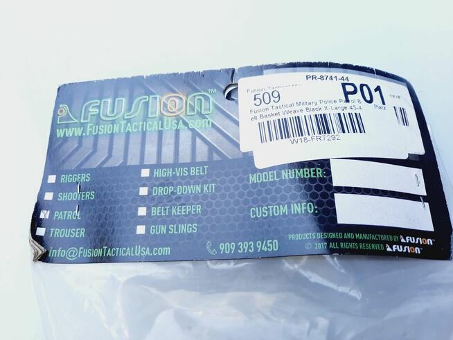 Fusion Pas wojskowy taktyczny patrolowy policja wojsko USA