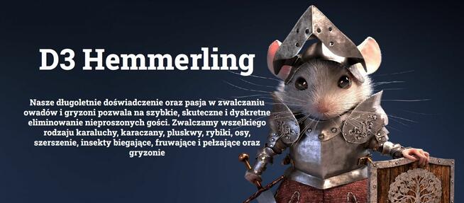 Deratyzacja - zwalczanie myszy, szczury, krety.