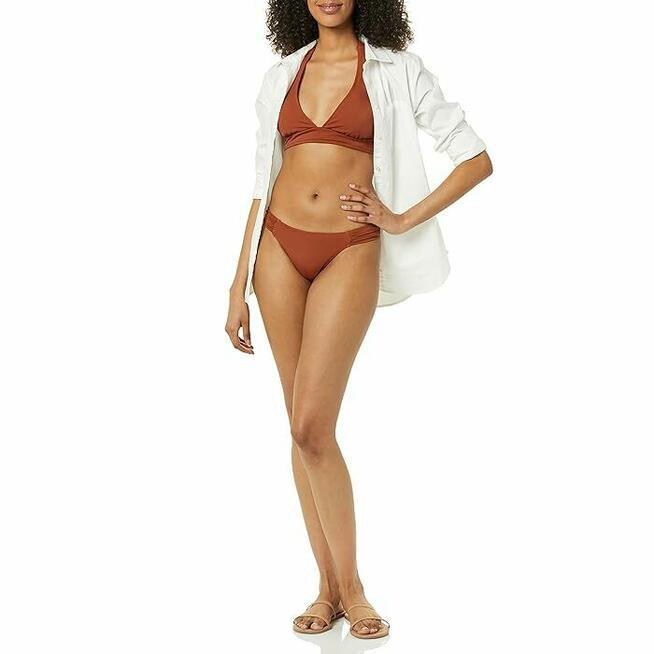 XS AMAZON ESSENTIALS damskie bikini terracotta nowe 72-80 cm