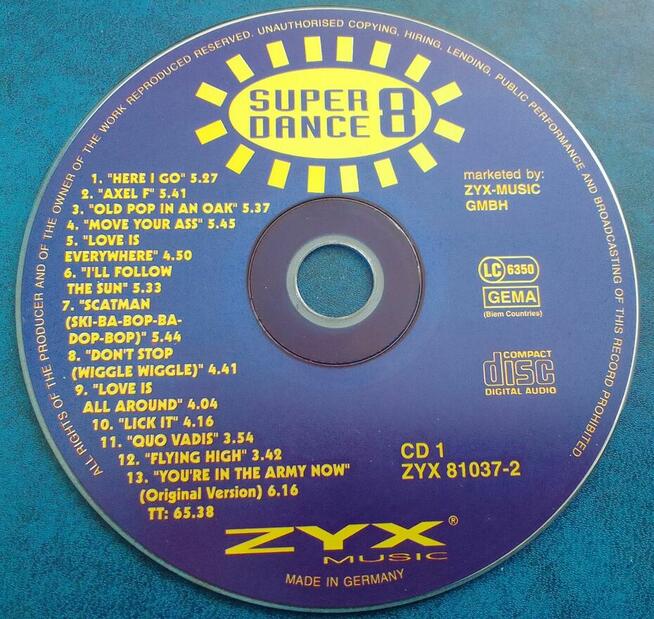 SUPER DANCE 8 ZYX MUSIC 1995 płyta CD w etui Germany
