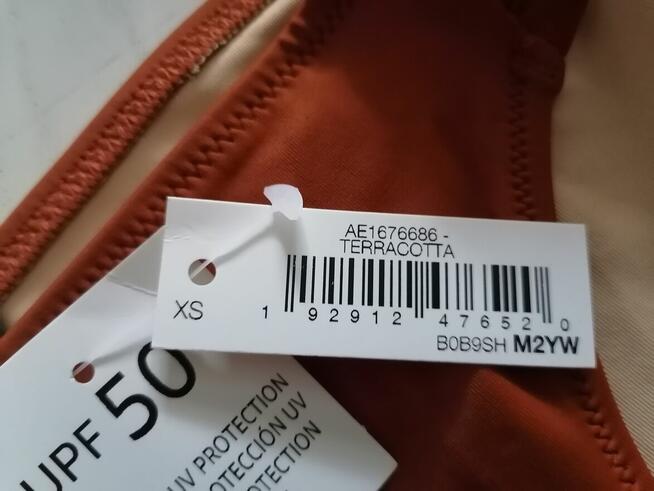 XS AMAZON ESSENTIALS damskie bikini terracotta nowe 72-80 cm