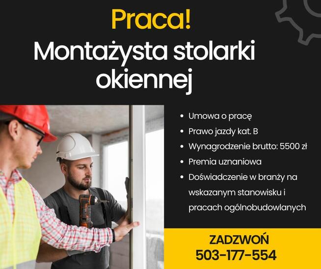 Montażysta stolarki okiennej