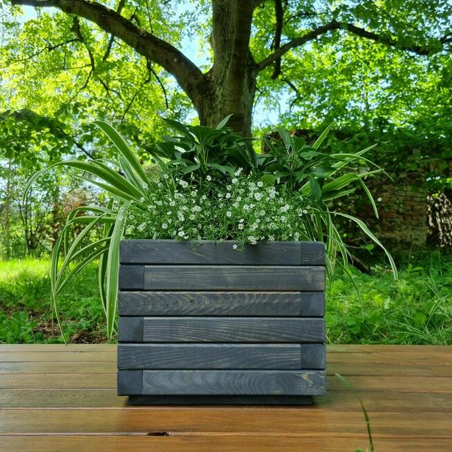 Donica drewniana sosnowa KWADRATOWA