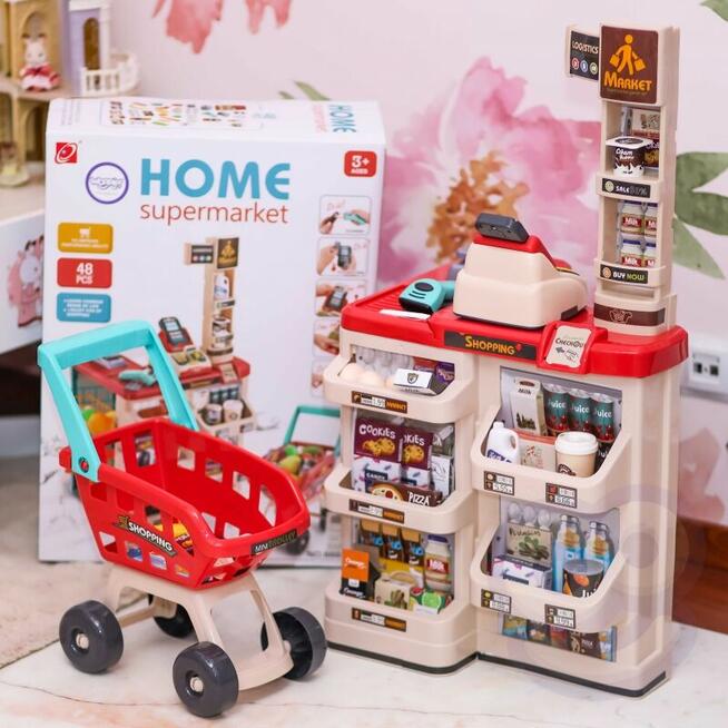 WOOPIE Sklep Supermarket z Wózkiem Sklepowym Waga Kasa Skane