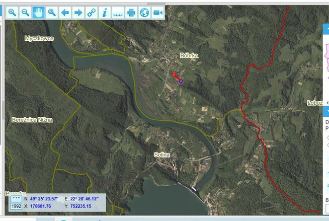 Działka, Bieszczady, Bóbrka, k. SOLINA.