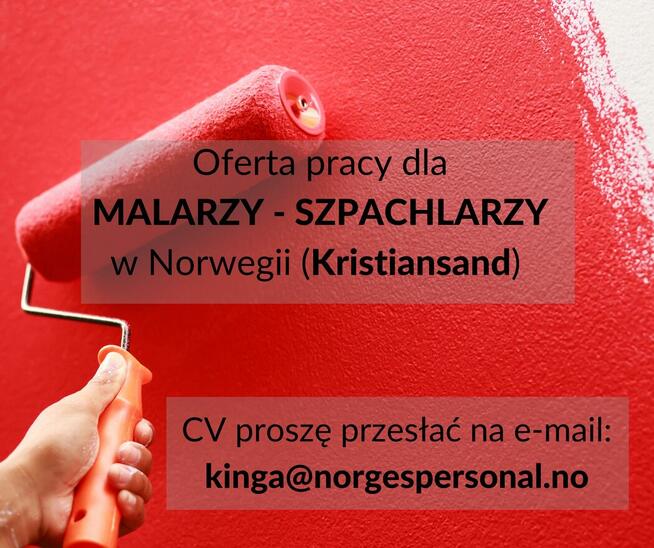 Oferta pracy w Norwegii: MALARZ - SZPACHLARZ