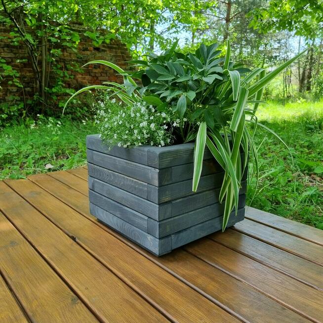 Donica drewniana sosnowa KWADRATOWA