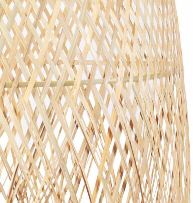LAMPA WISZĄCA SUFITOWA BOHO NATURALNA BRĄZ TRAWA BAMBUSOWA