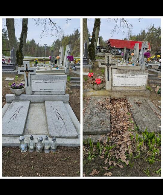 Nagrobki podnoszenie czyszczenie poziomowanie pomników