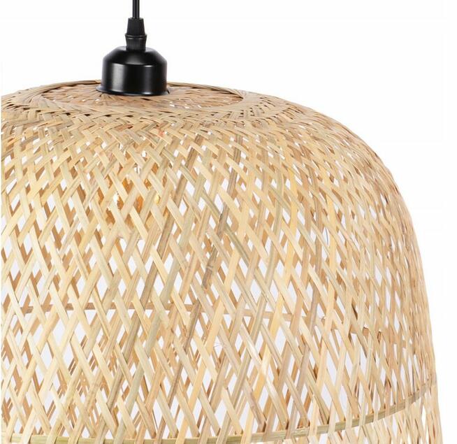 LAMPA WISZĄCA SUFITOWA BOHO NATURALNA BRĄZ TRAWA BAMBUSOWA