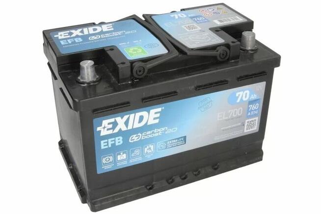 Akumulator Exide EFB 70Ah 760A - DARMOWY DOWÓZ!