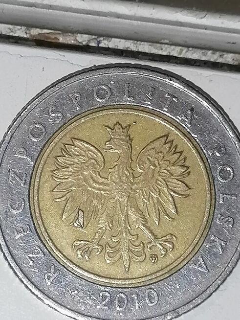 Moneta 5 zł 2010 rok destrukt