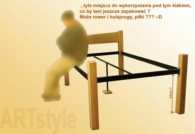 łóżko bardzo praktyczne, pakowne, wysokie,