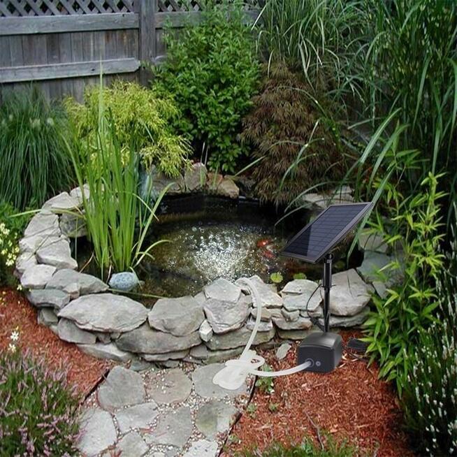 Napowietrzacz SOLARNY.Pompa tlenu z AKUMULATOR.Oczko wodne