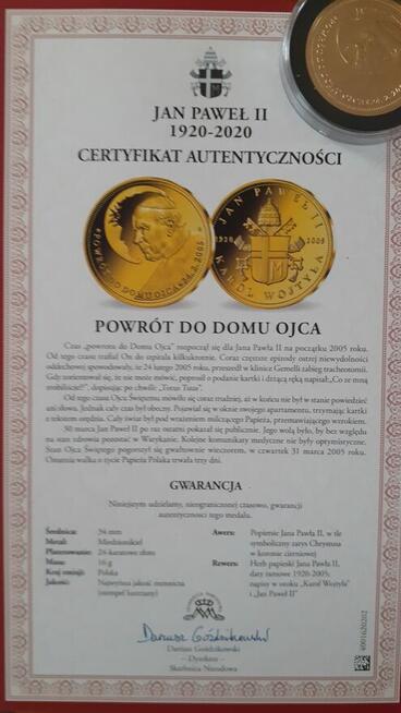 Kpl. medali (pozłacane i złoty) - 100 rocznica urodzin JPII