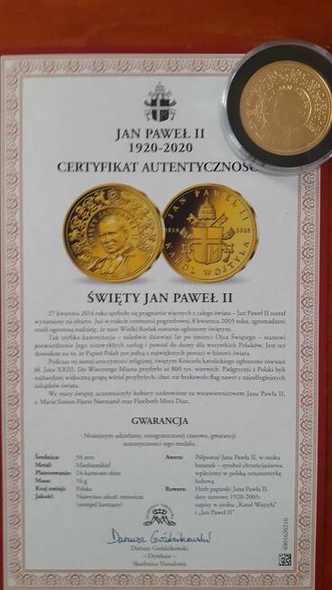 Kpl. medali (pozłacane i złoty) - 100 rocznica urodzin JPII