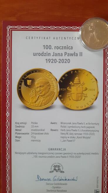 Kpl. medali (pozłacane i złoty) - 100 rocznica urodzin JPII