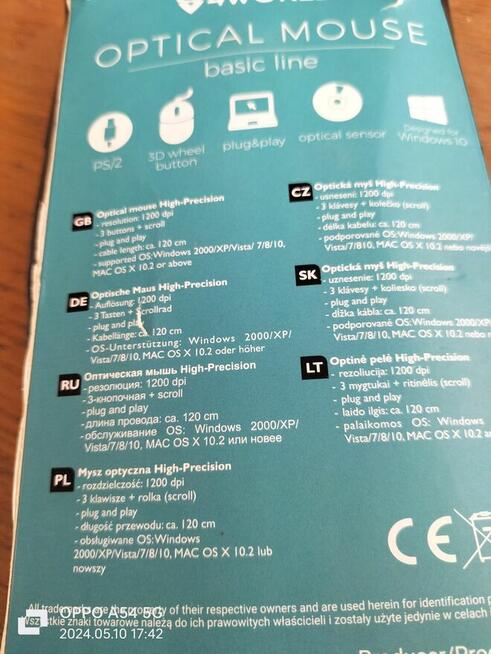 Myszka optyczna 4 world 1200pix