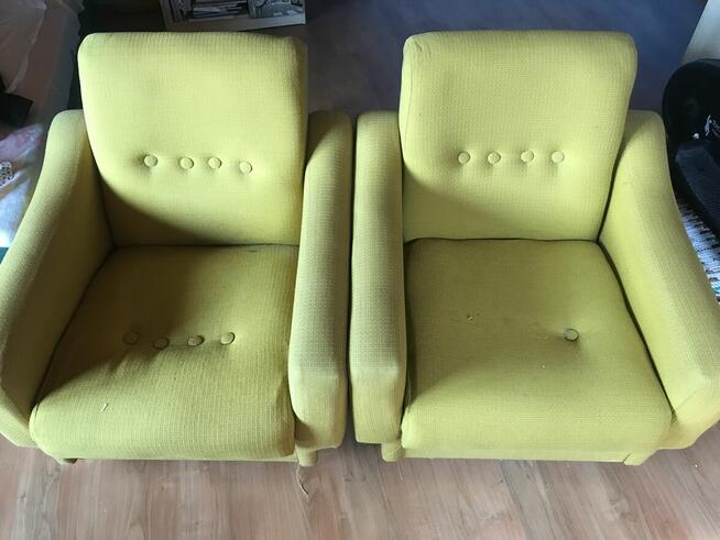 2 Fotele PRL Zielone stan DB Nie porwane