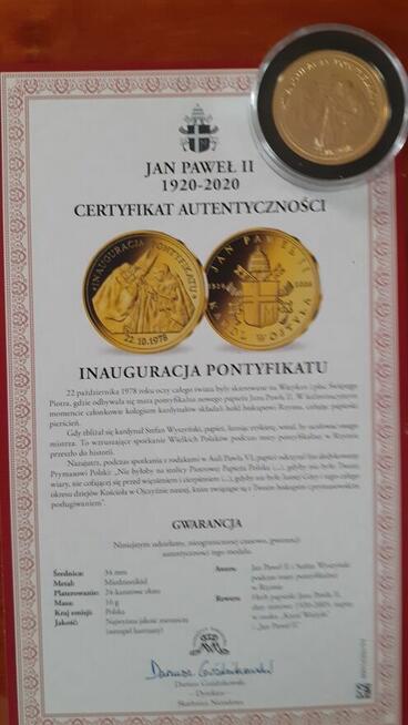 Kpl. medali (pozłacane i złoty) - 100 rocznica urodzin JPII