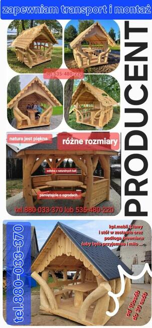 Altana altanka kpl.ogrodowy z ławami i stołem tel.880.033.37