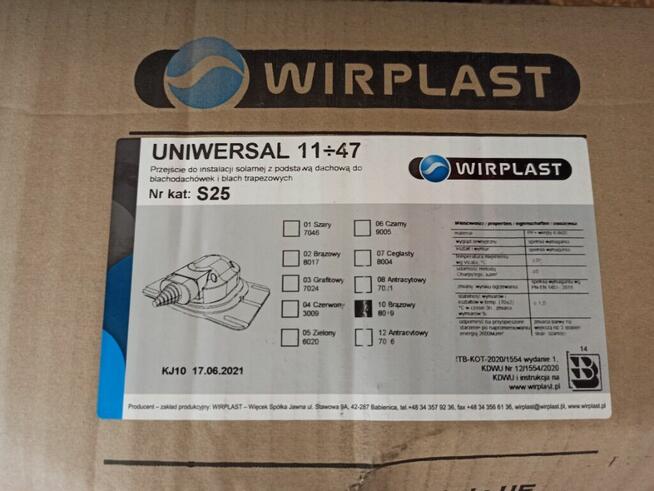 Przepust dachowy Przejście solarne Wirplast brązowy