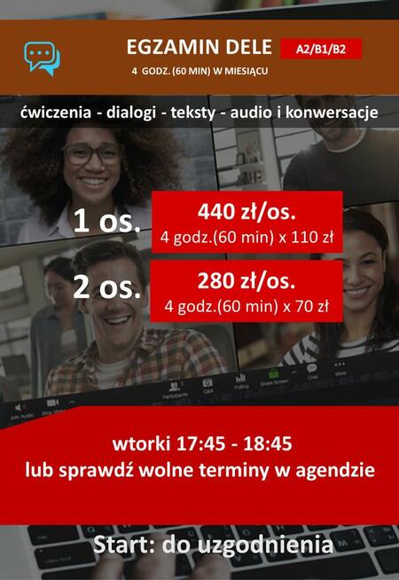 Kursy J. hiszpańskiego z Native Speakerem ONLINE